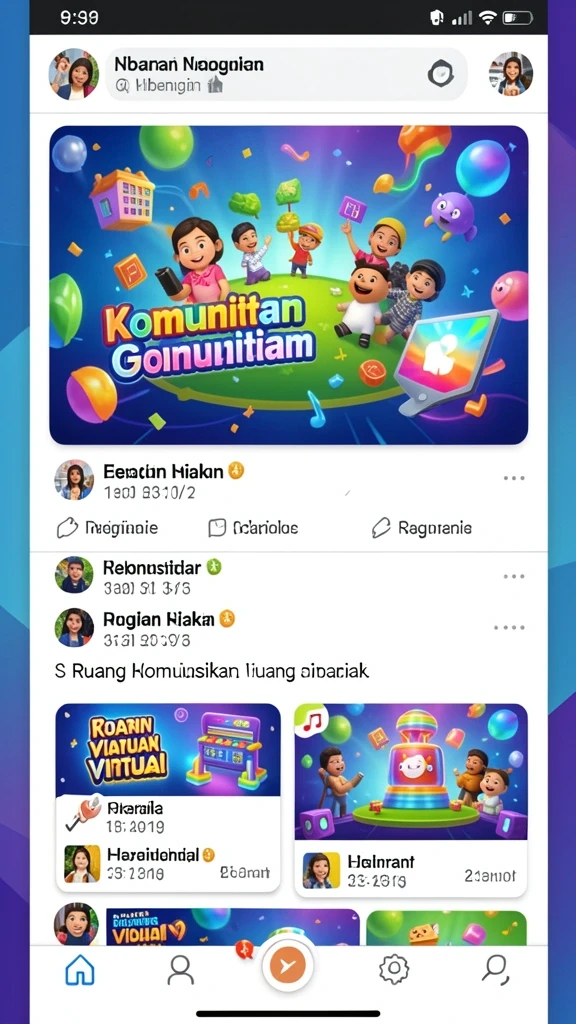 Fitur komunitas untuk berinteraksi dengan pemain lain.
