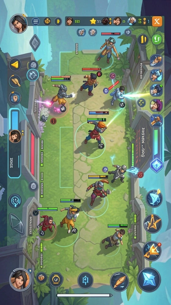 Momen pertarungan epik di arena multiplayer.