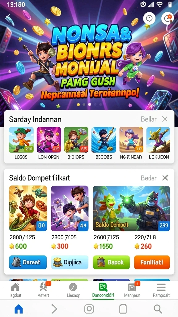 Tampilan awal aplikasi yang menarik dan user-friendly.